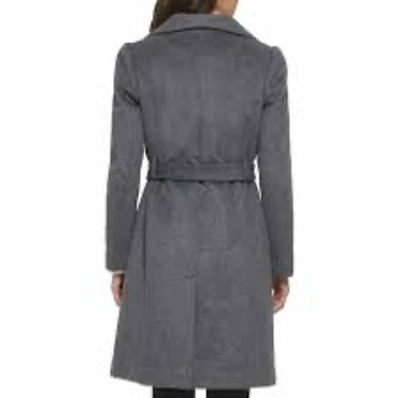 NWT Karl Lagerfeld Women’s Large Wool-Blend Belted Coat - Picture 2 of 6
